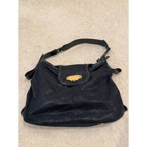 Stella McCartney Dark Blue Vegan Suede Large Tote Hobo Shoulder Bag EUC